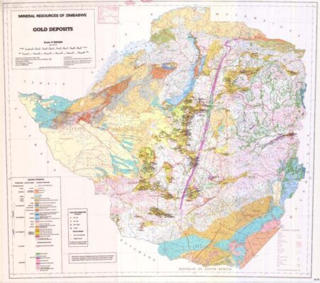 Zimbabwe Gold deposits MAP