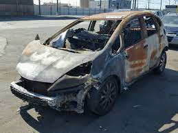 burning honda fit vehicle