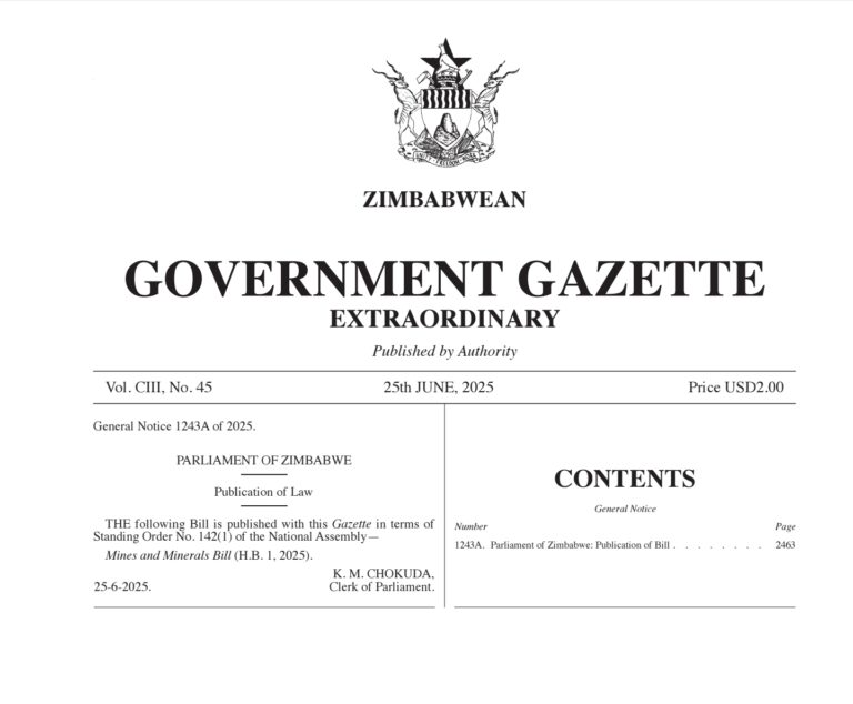 BREAKING: Mines and Minerals Bill Gazetted