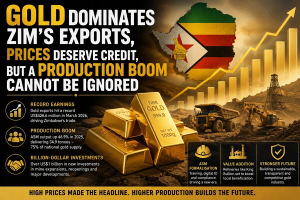Gold dominates Zim’s exports, Prices deserve credit, but a production boom cannot be ignored